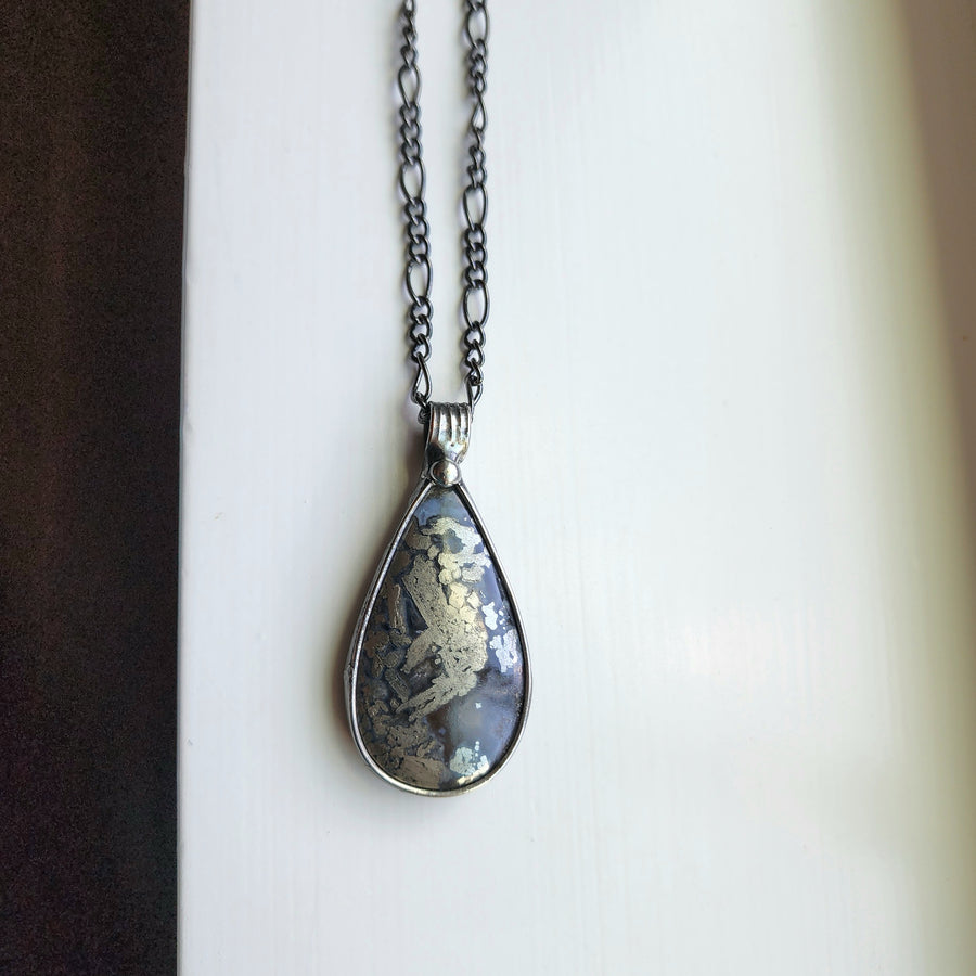 Monochromatic Jewelry Set, Marcasite Pear Earrings and Pendant Necklace - SOLD