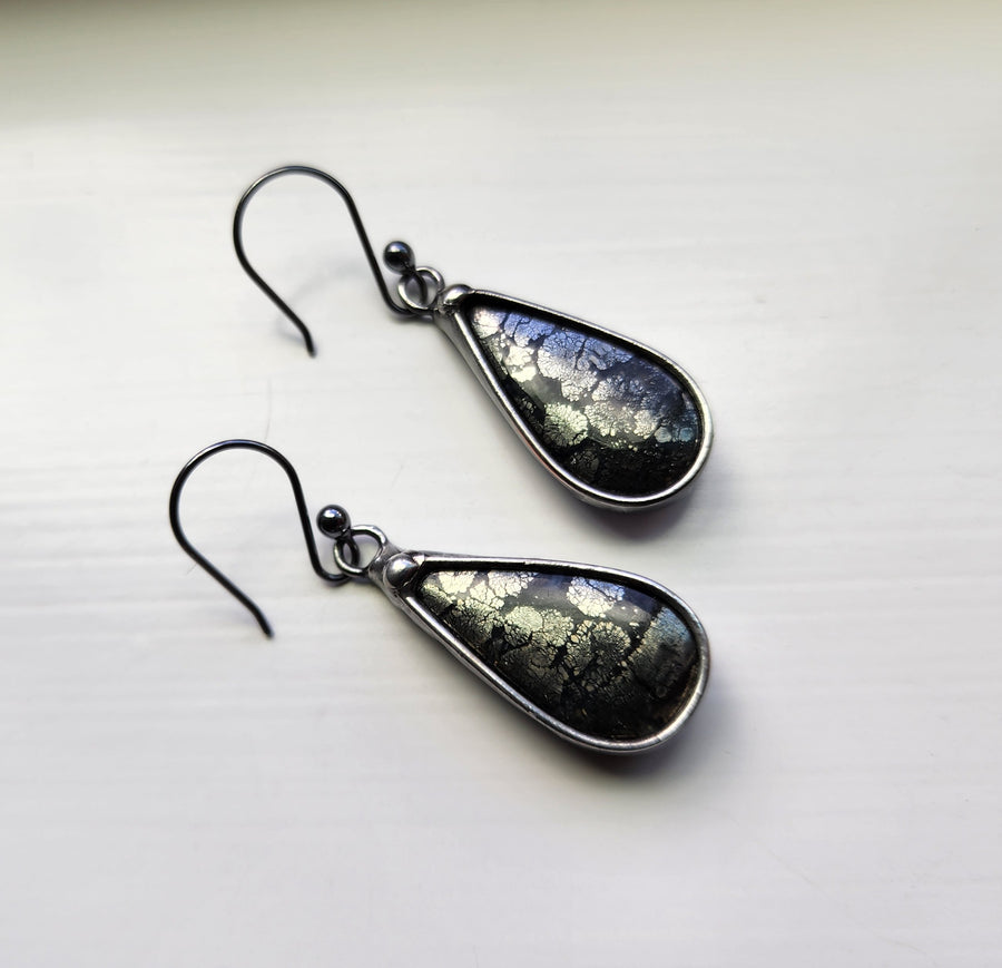 Monochromatic Jewelry Set, Marcasite Pear Earrings and Pendant Necklace - SOLD