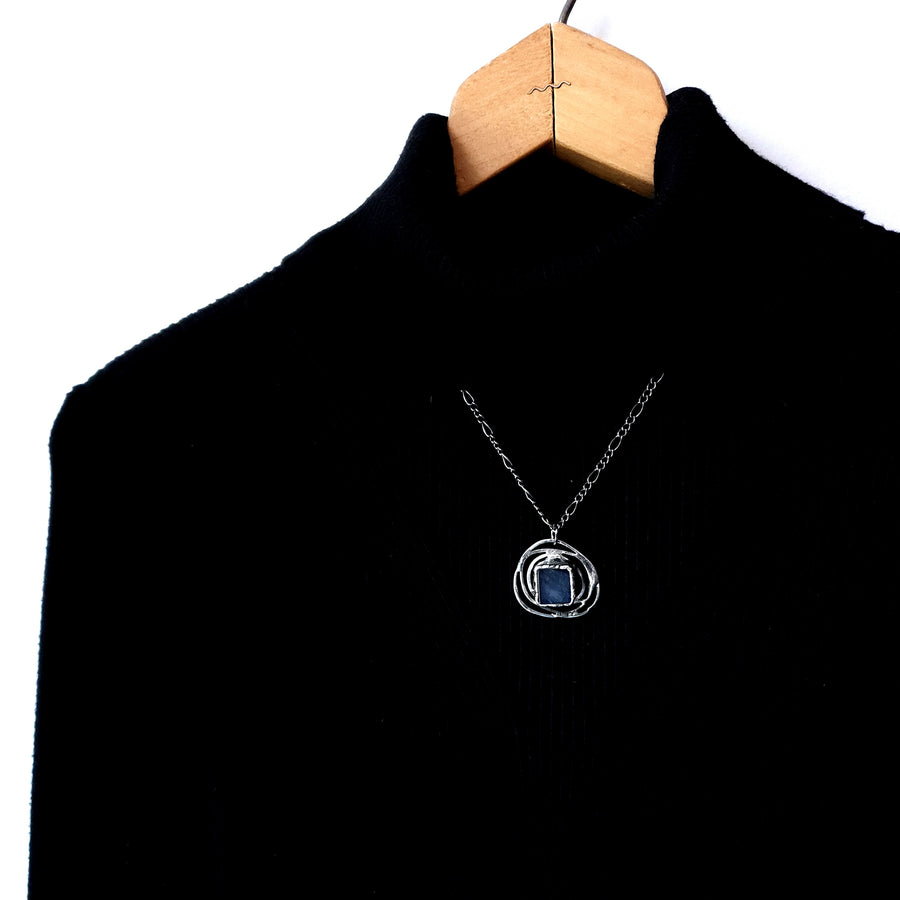 Blue Labradorite Pendant Necklace, Artisan Made Jewelry - SOLD