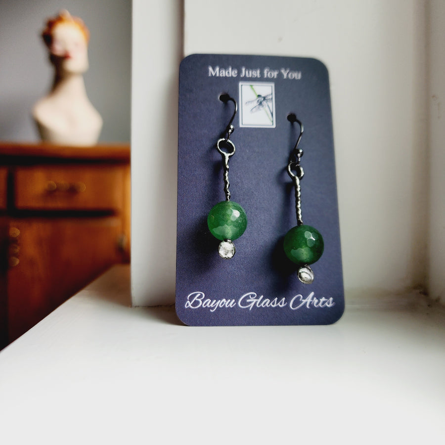 Faceted Green Aventurine Earrings