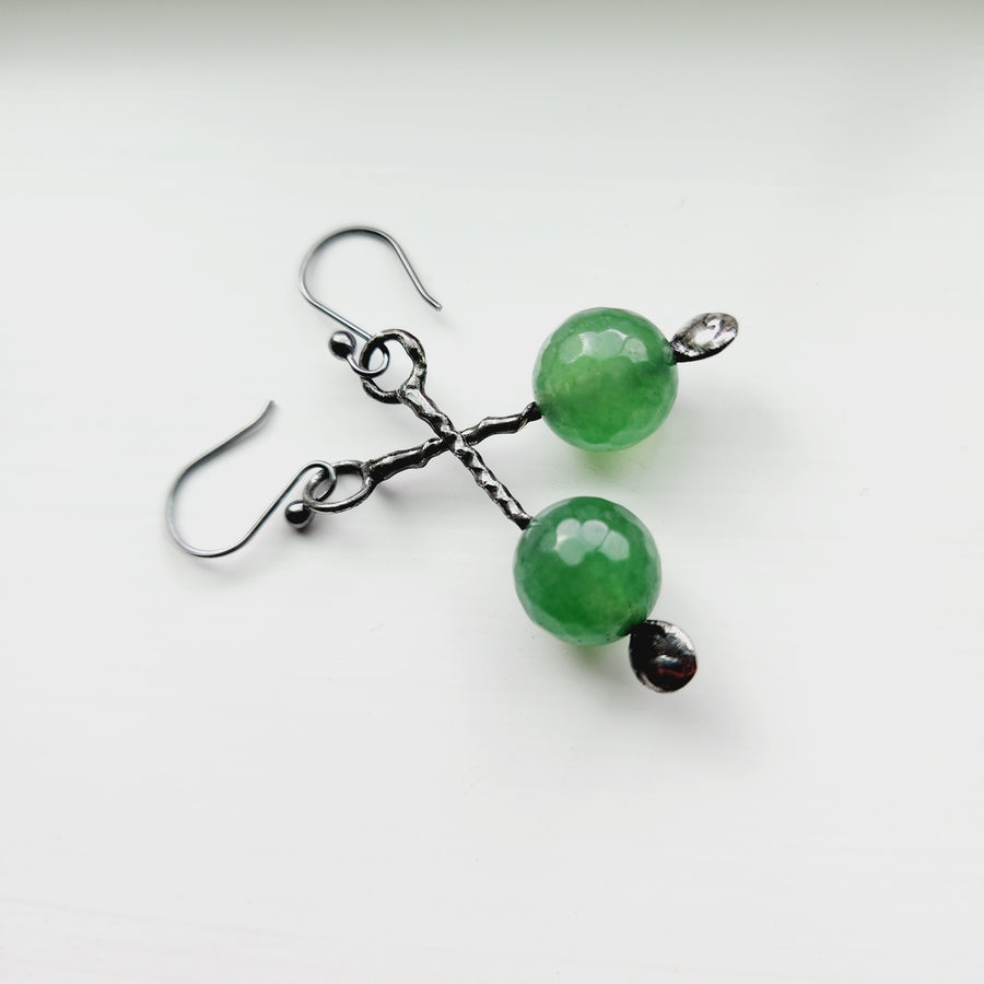 Faceted Green Aventurine Earrings