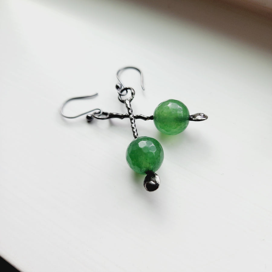 Faceted Green Aventurine Earrings