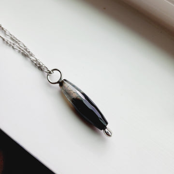 SOLD - Agate Column Bead Pendant Necklace for Men