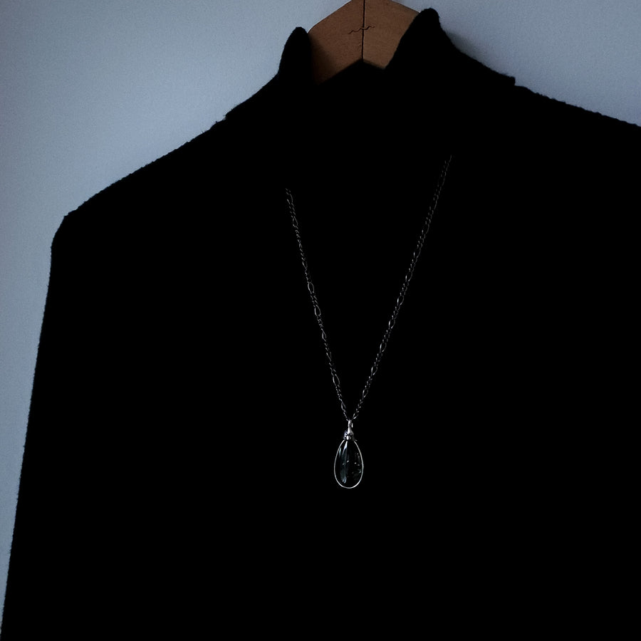 Polished Quartz Necklace, Fractured Dyed, Unique Gemstone - SOLD