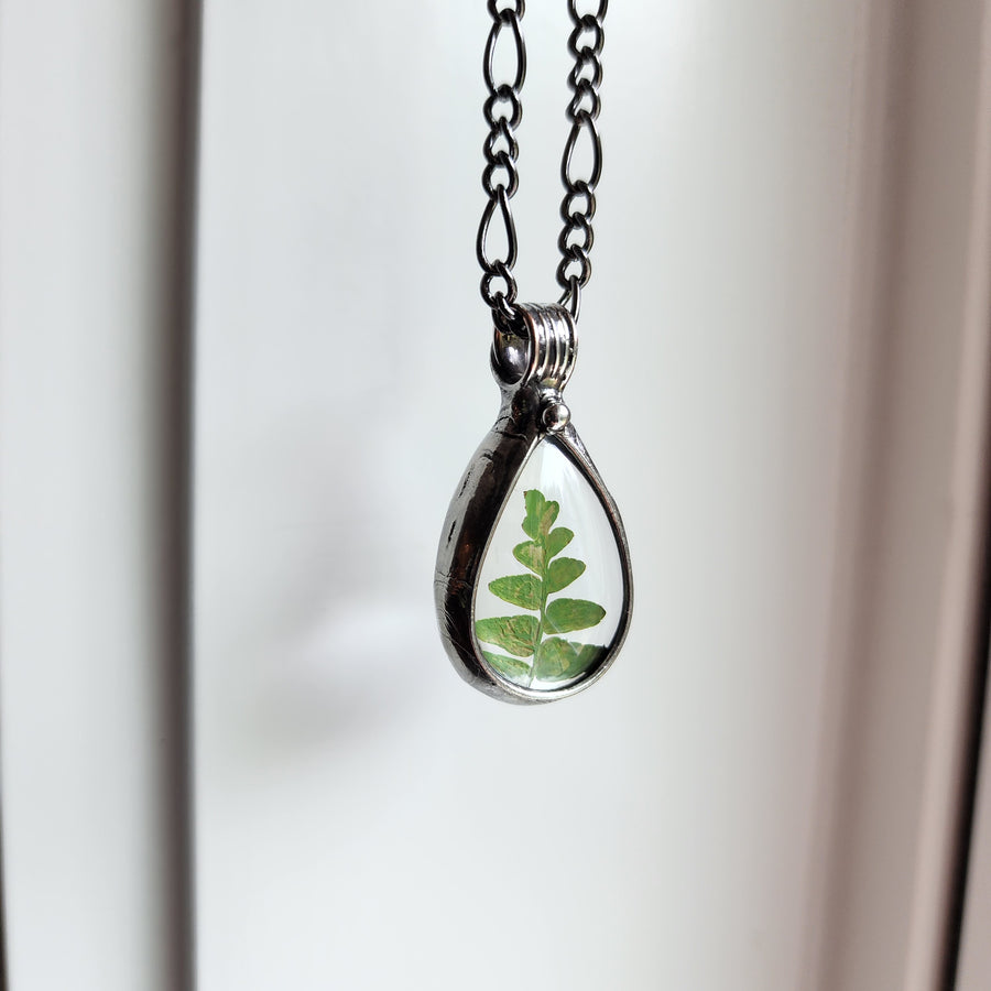 Terrarium Jewelry, Real Fern in Glass Pendant