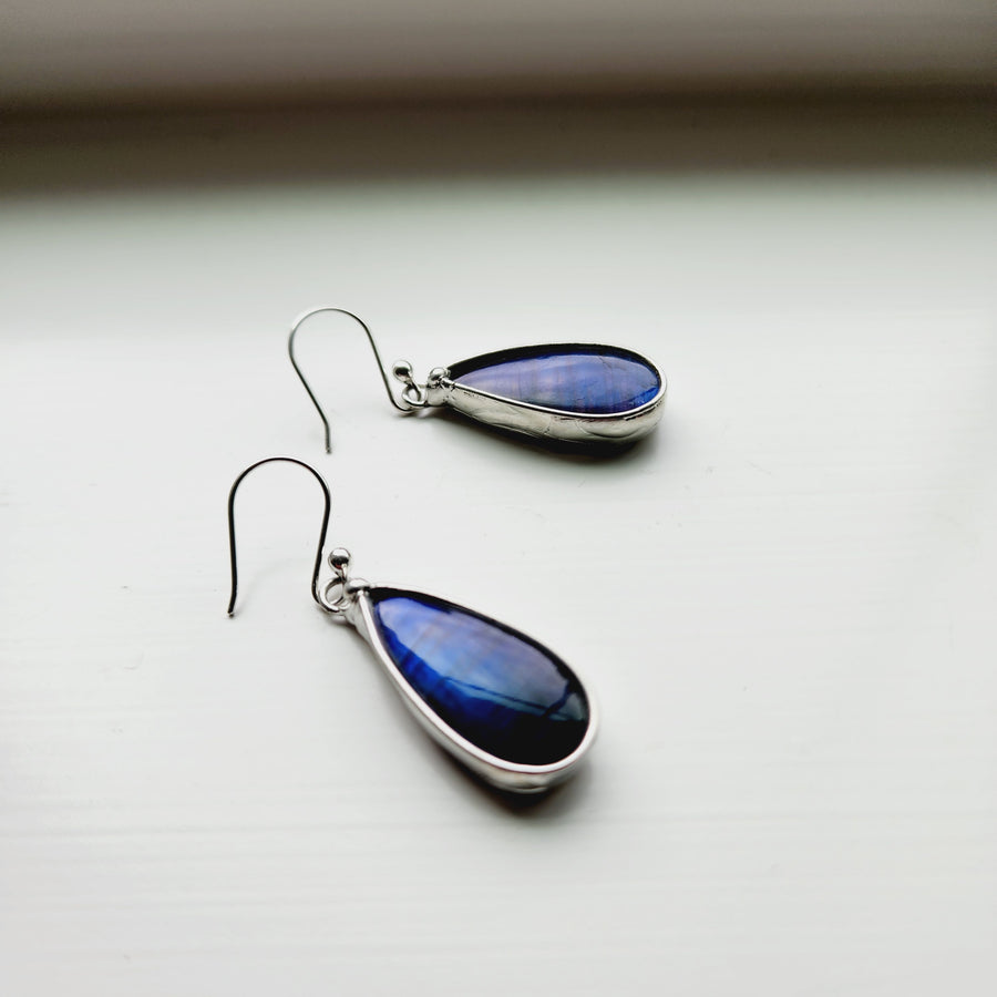 Cobalt Blue Labradorite Earrings - SOLD