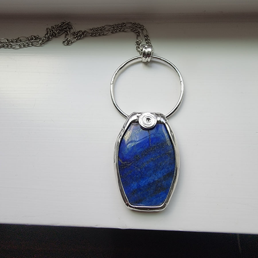 Lapis Lazuli Gemstone Statement Pendant