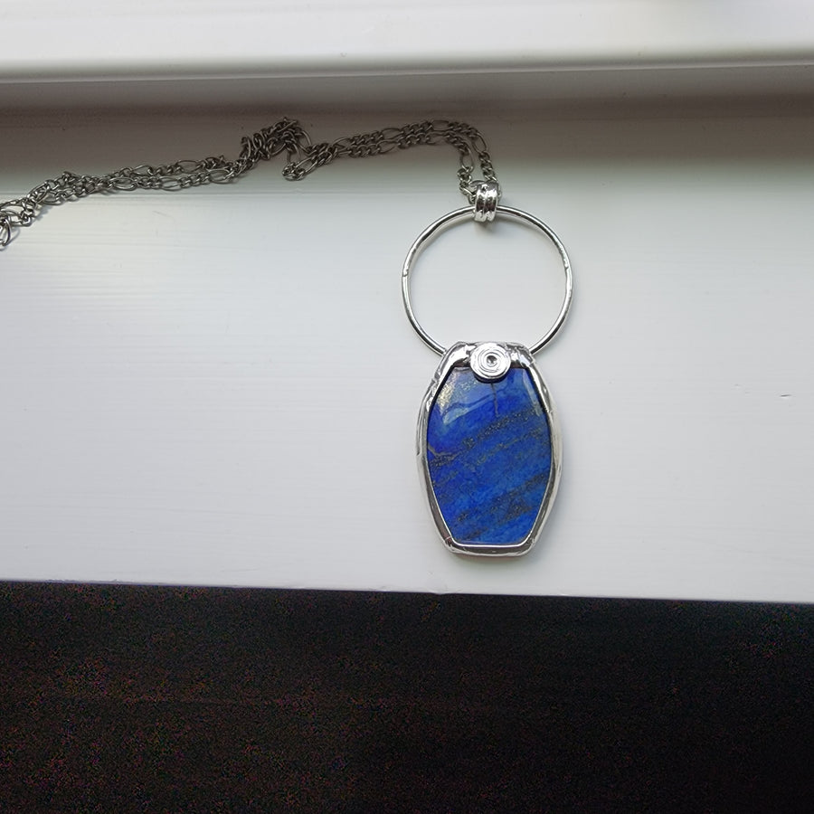 Lapis Lazuli Gemstone Statement Pendant