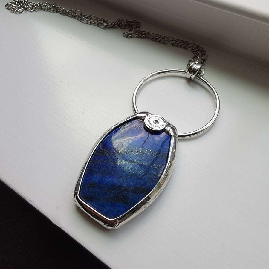Lapis Lazuli Gemstone Statement Pendant