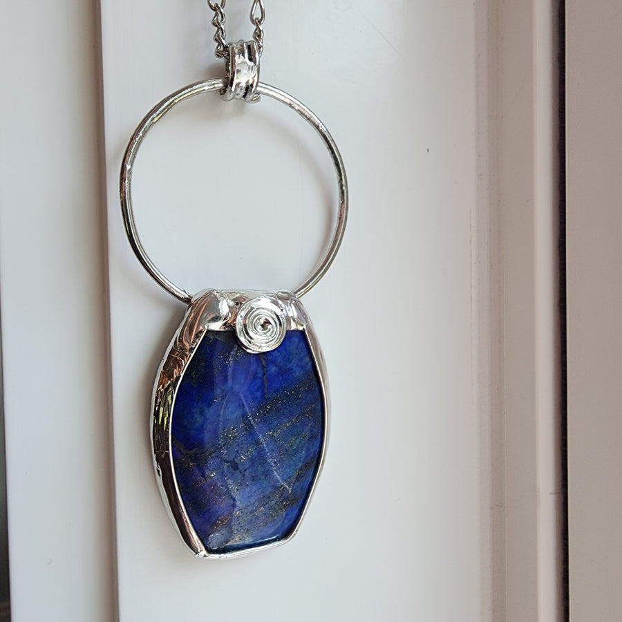 Lapis Lazuli Gemstone Statement Pendant