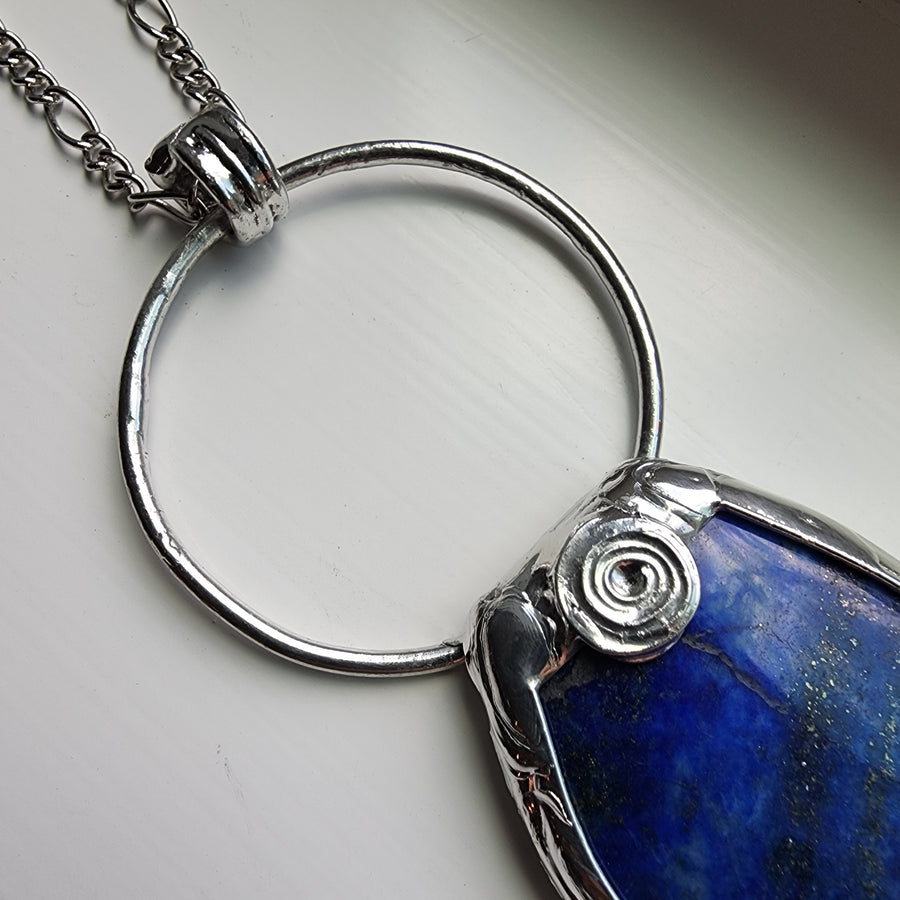 Lapis Lazuli Gemstone Statement Pendant