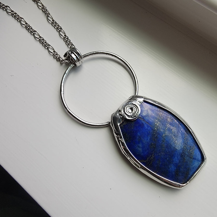 Lapis Lazuli Gemstone Statement Pendant