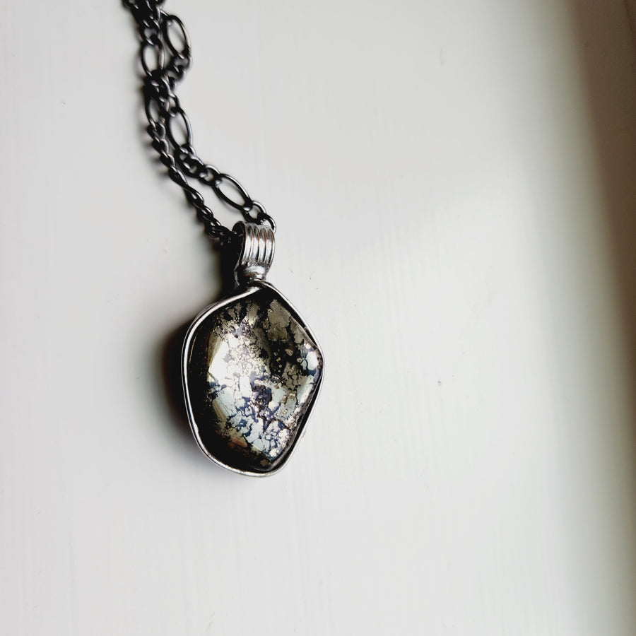 Chunky Polished Pyrite Nugget Pendant Necklace for Men or Women