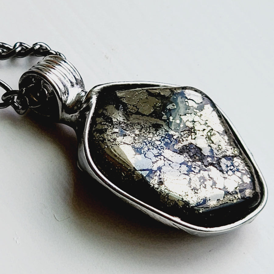Chunky Polished Pyrite Nugget Pendant Necklace for Men or Women