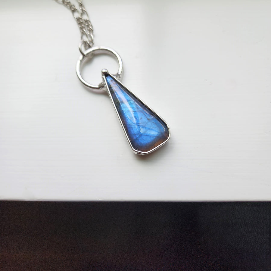SOLD - Blue Labradorite Pendant Necklace for Women