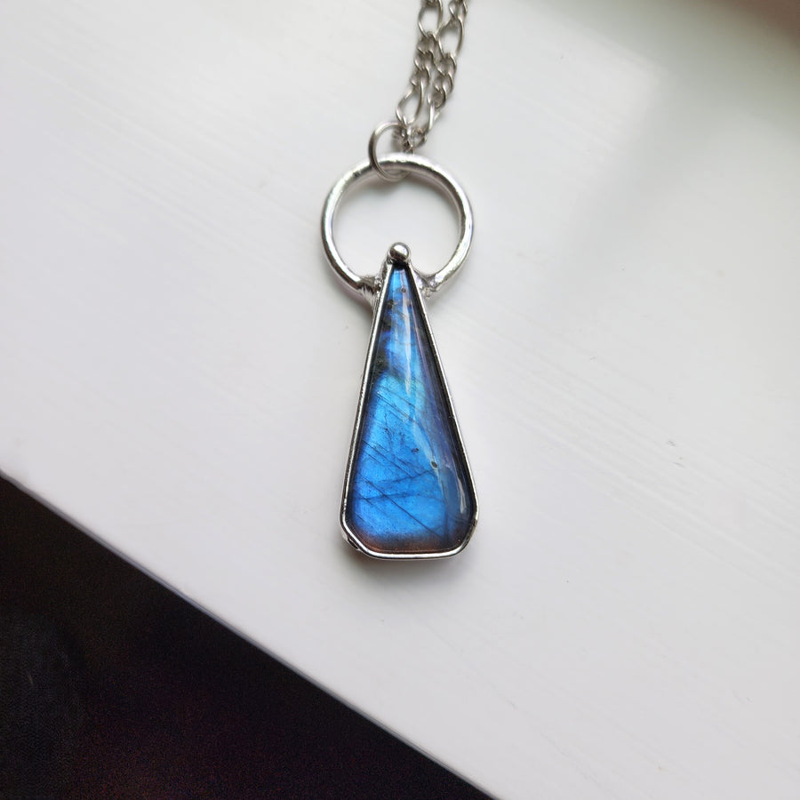 SOLD - Blue Labradorite Pendant Necklace for Women