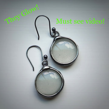 Glow in the Dark Glass Earrings