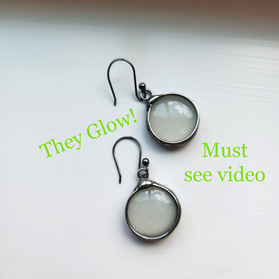 Glow in the Dark Glass Earrings