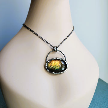 Bold Golden Labradorite Pendant - SOLD
