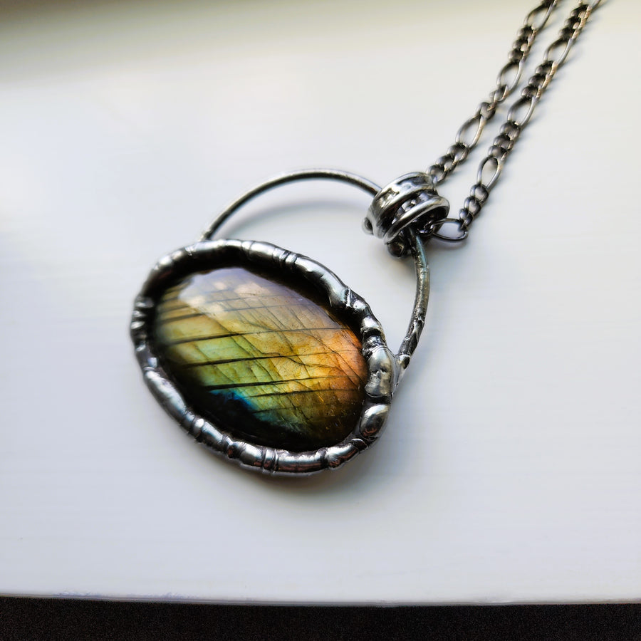 Bold Golden Labradorite Pendant - SOLD