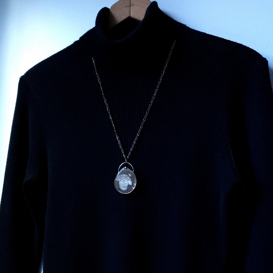 Ammonite Fossil Pendant for Men