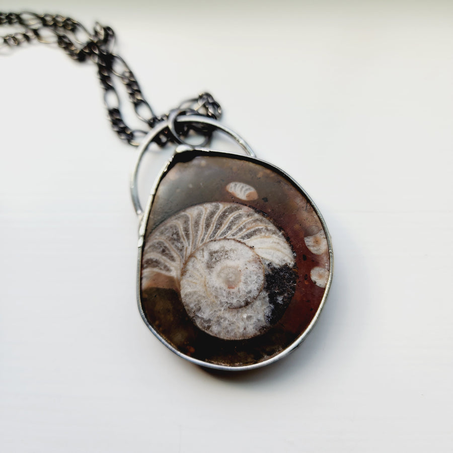 Ammonite Fossil Pendant for Men