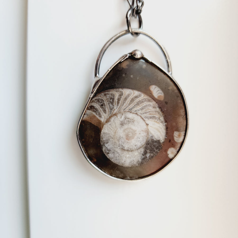Ammonite Fossil Pendant for Men