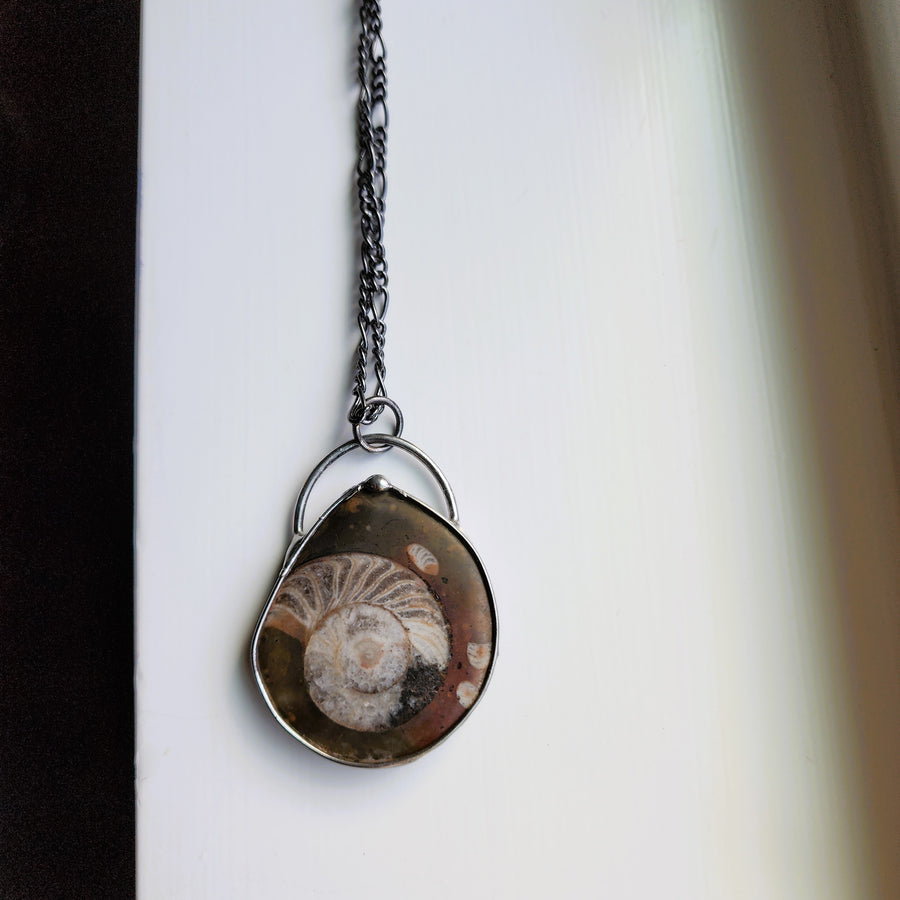 Ammonite Fossil Pendant for Men