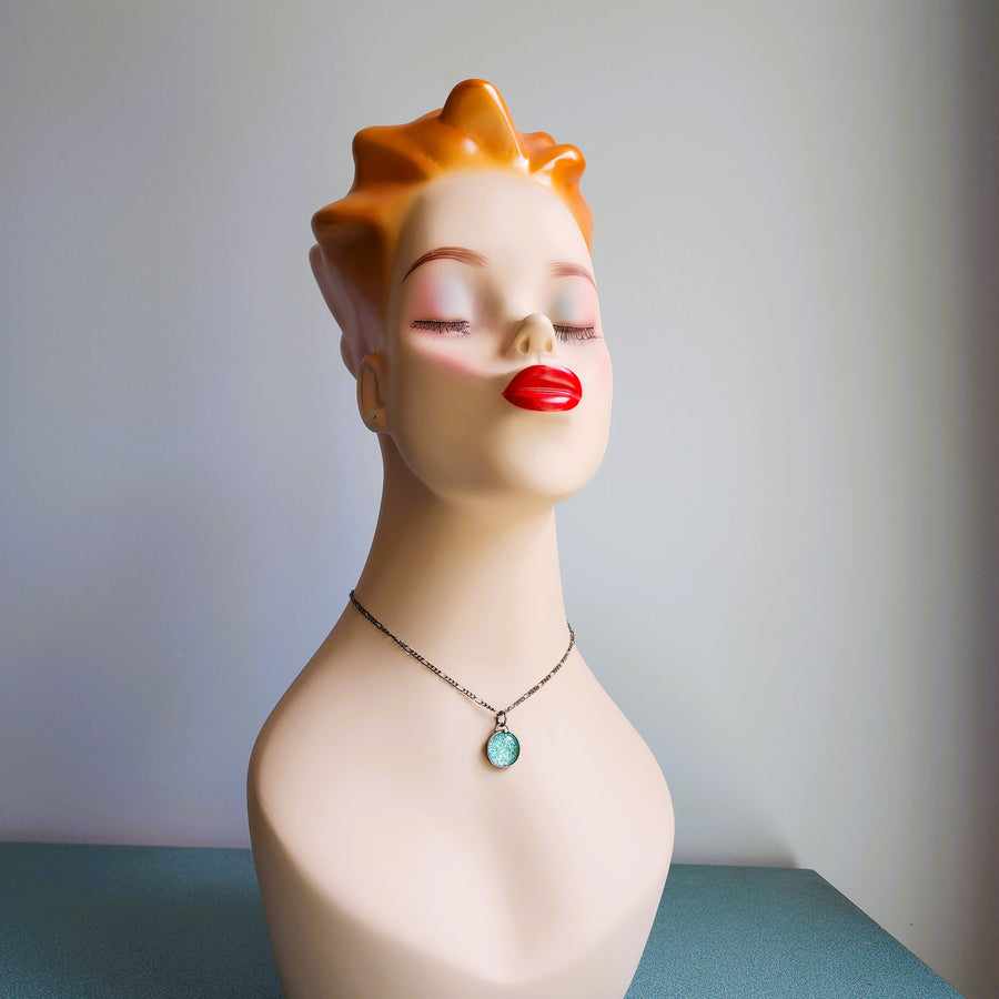 SOLD - Turquoise Blue Glass Pendant