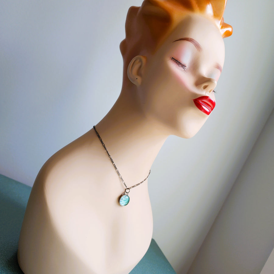 SOLD - Turquoise Blue Glass Pendant