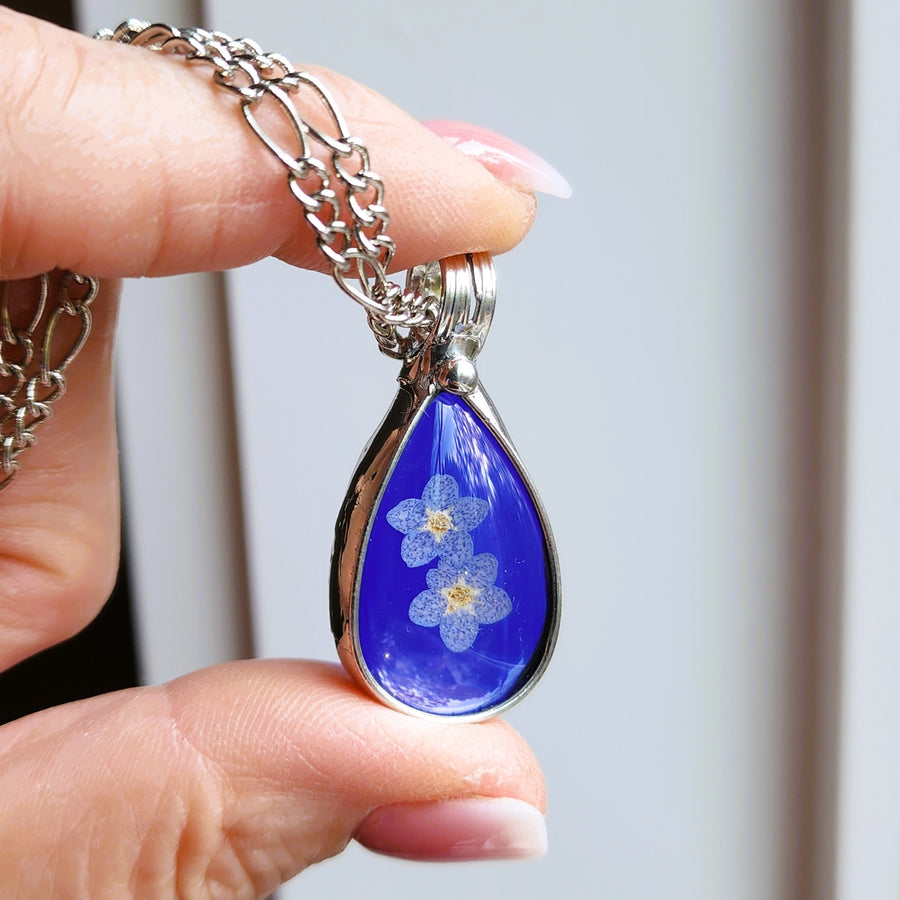 Forget Me Nots on Real Stained Glass