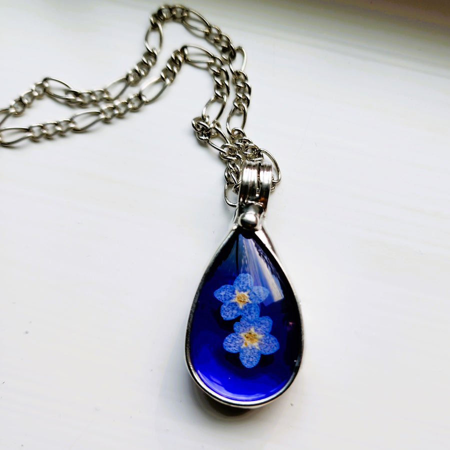 Forget Me Nots on Real Stained Glass