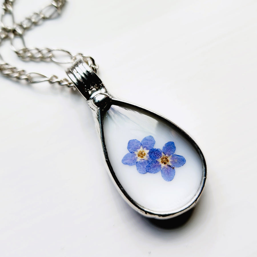 Forget Me Nots on Real Stained Glass