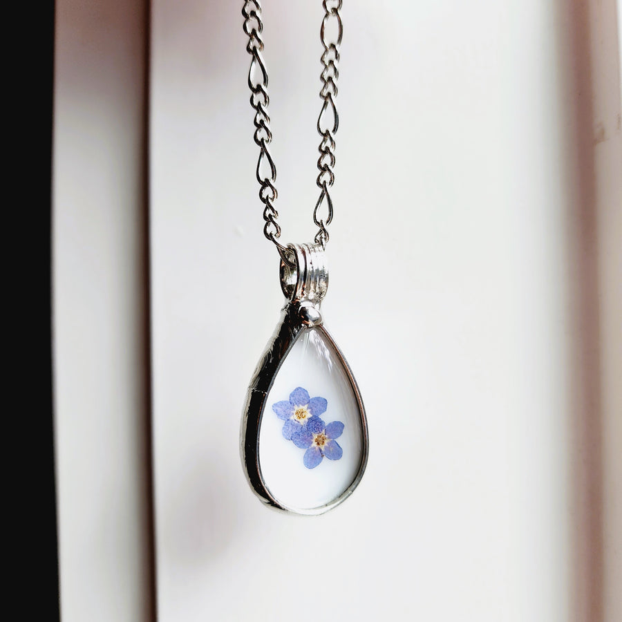 Forget Me Nots on Real Stained Glass