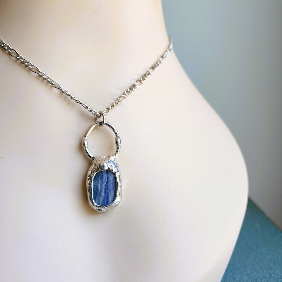 Kyanite Oval Pendant Necklace