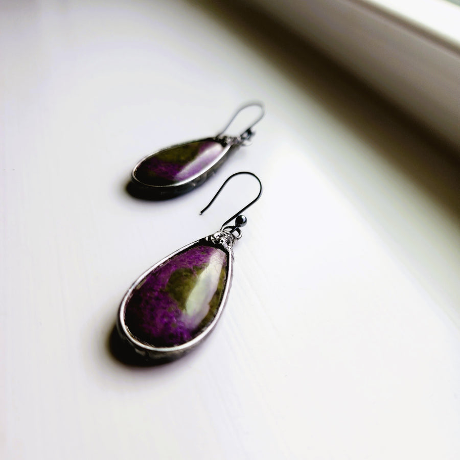 Purple Jasper Gemstone Earrings - SOLD