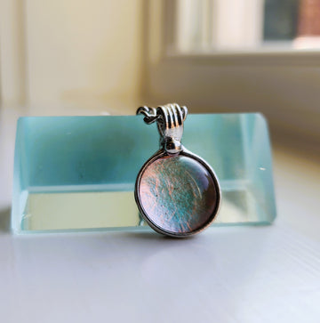 Pink & Green Dichroic Dot Necklace