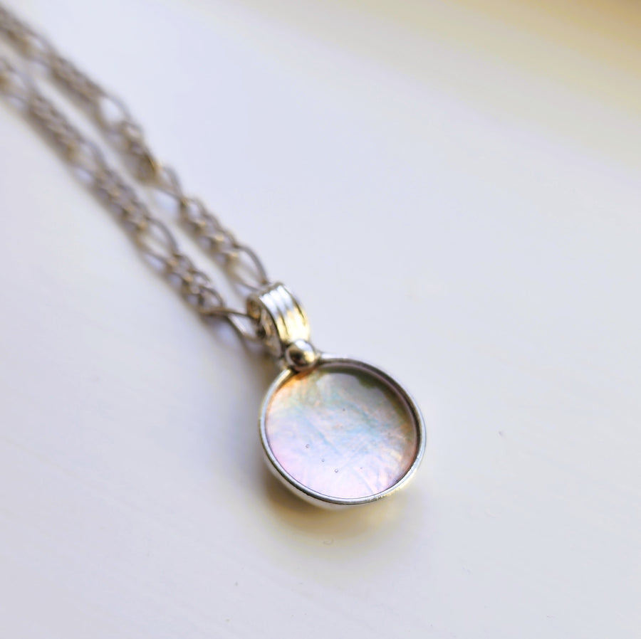 Pink & Green Dichroic Dot Necklace