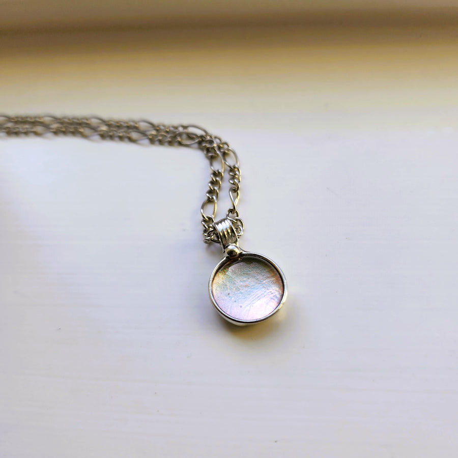 Pink & Green Dichroic Dot Necklace