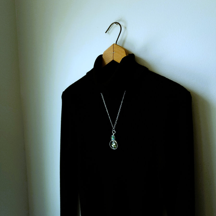 Long Labradorite Kaleidoscope Pendant Necklace - SOLD