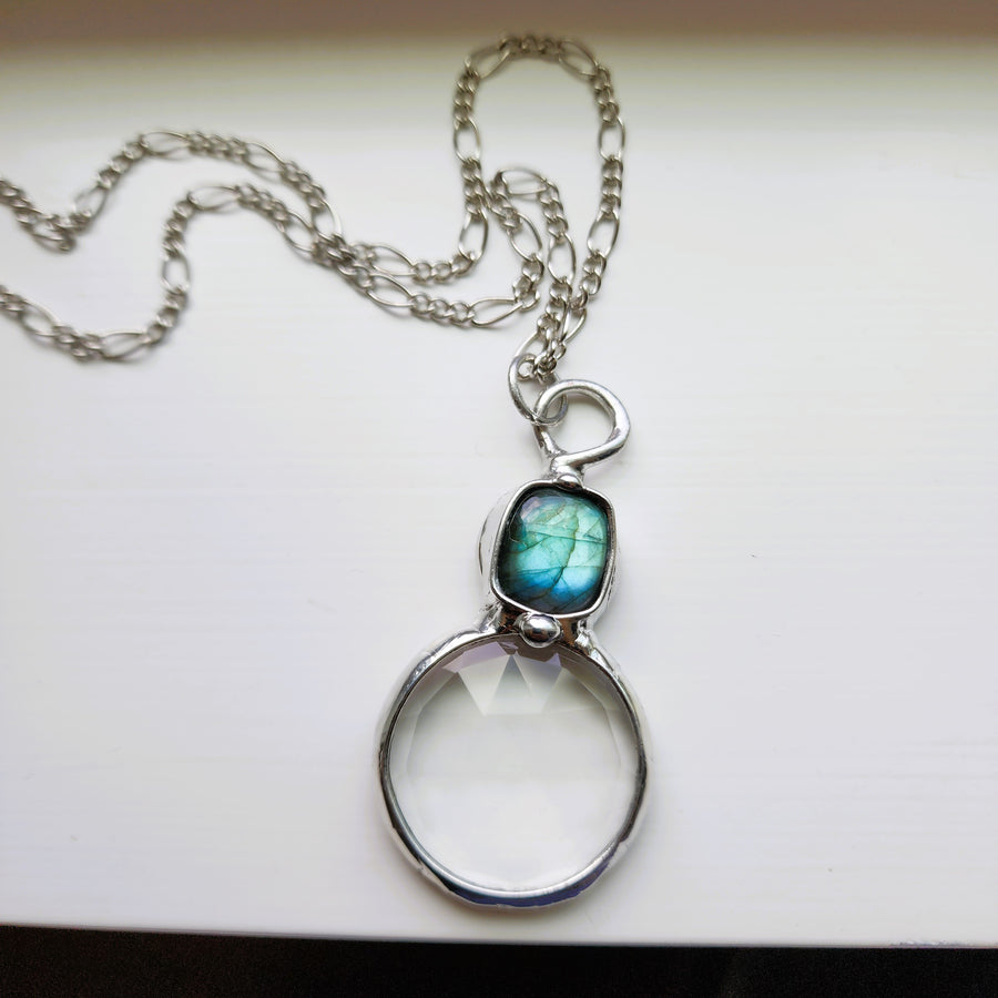 Long Labradorite Kaleidoscope Pendant Necklace - SOLD