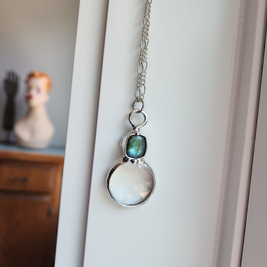 Long Labradorite Kaleidoscope Pendant Necklace - SOLD