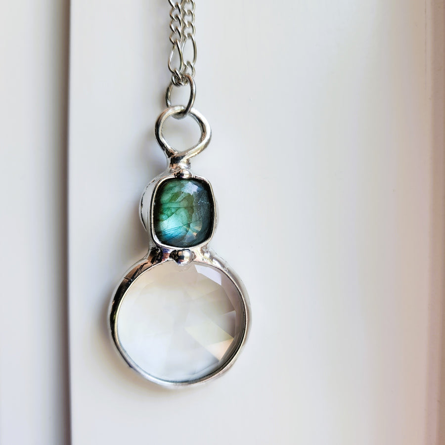 Long Labradorite Kaleidoscope Pendant Necklace - SOLD