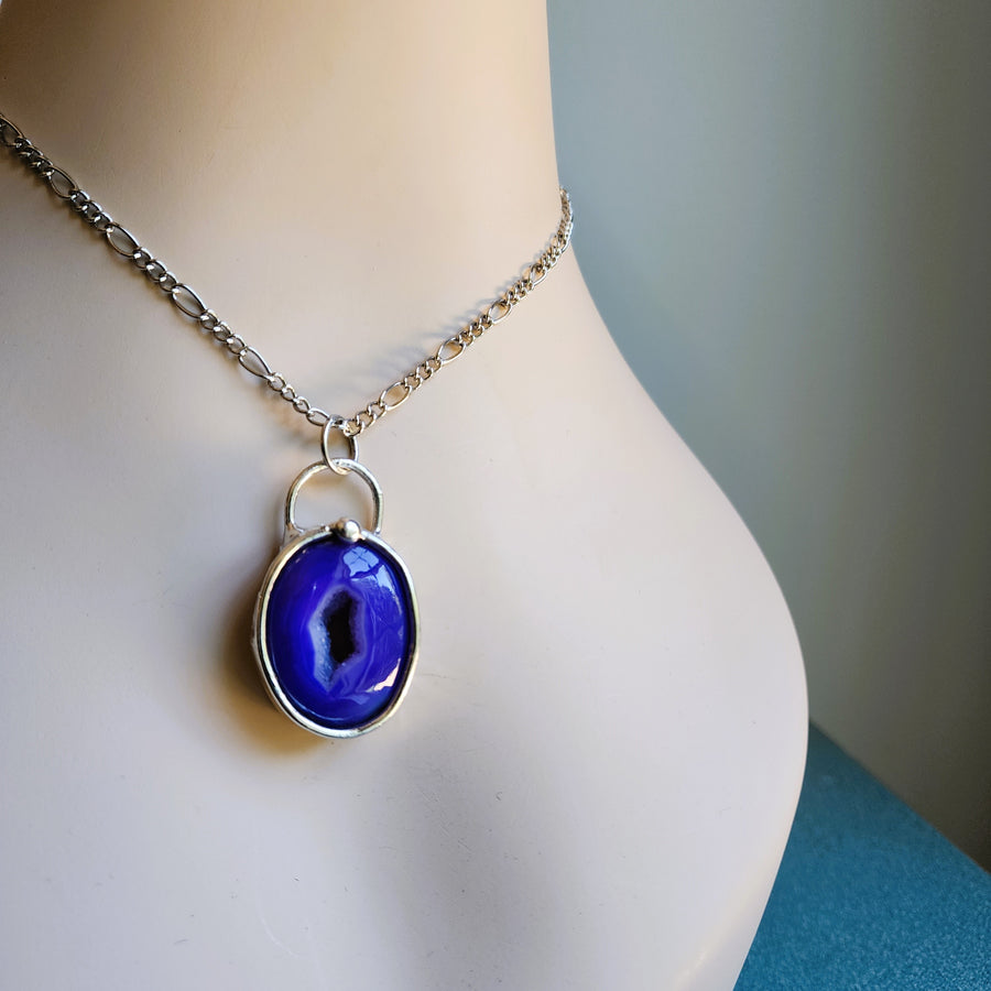 Purple Druzy Agate Necklace
