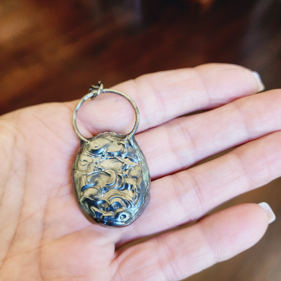 SOLD - Blue Agate Druzy Pendant Necklace