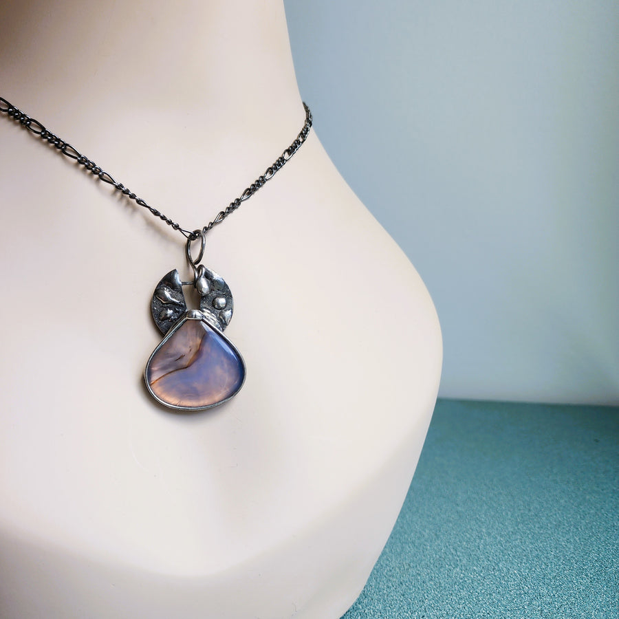 SOLD - Pale Blue Chardonnay Gemstone Pendant Necklace