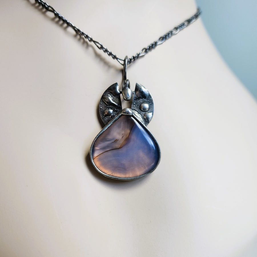 SOLD - Pale Blue Chardonnay Gemstone Pendant Necklace