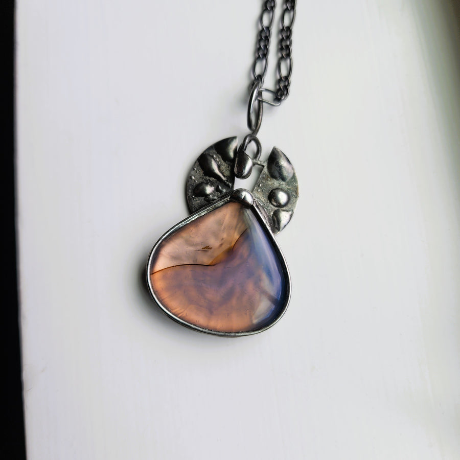 SOLD - Pale Blue Chardonnay Gemstone Pendant Necklace