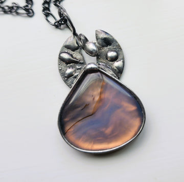 SOLD - Pale Blue Chardonnay Gemstone Pendant Necklace