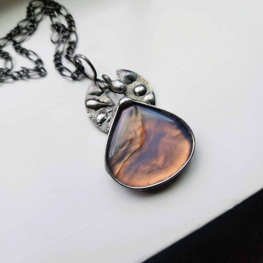 SOLD - Pale Blue Chardonnay Gemstone Pendant Necklace